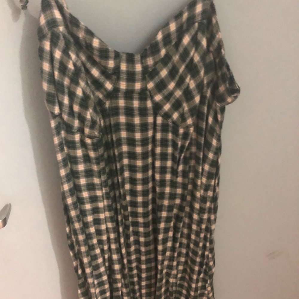 Green plaid dress